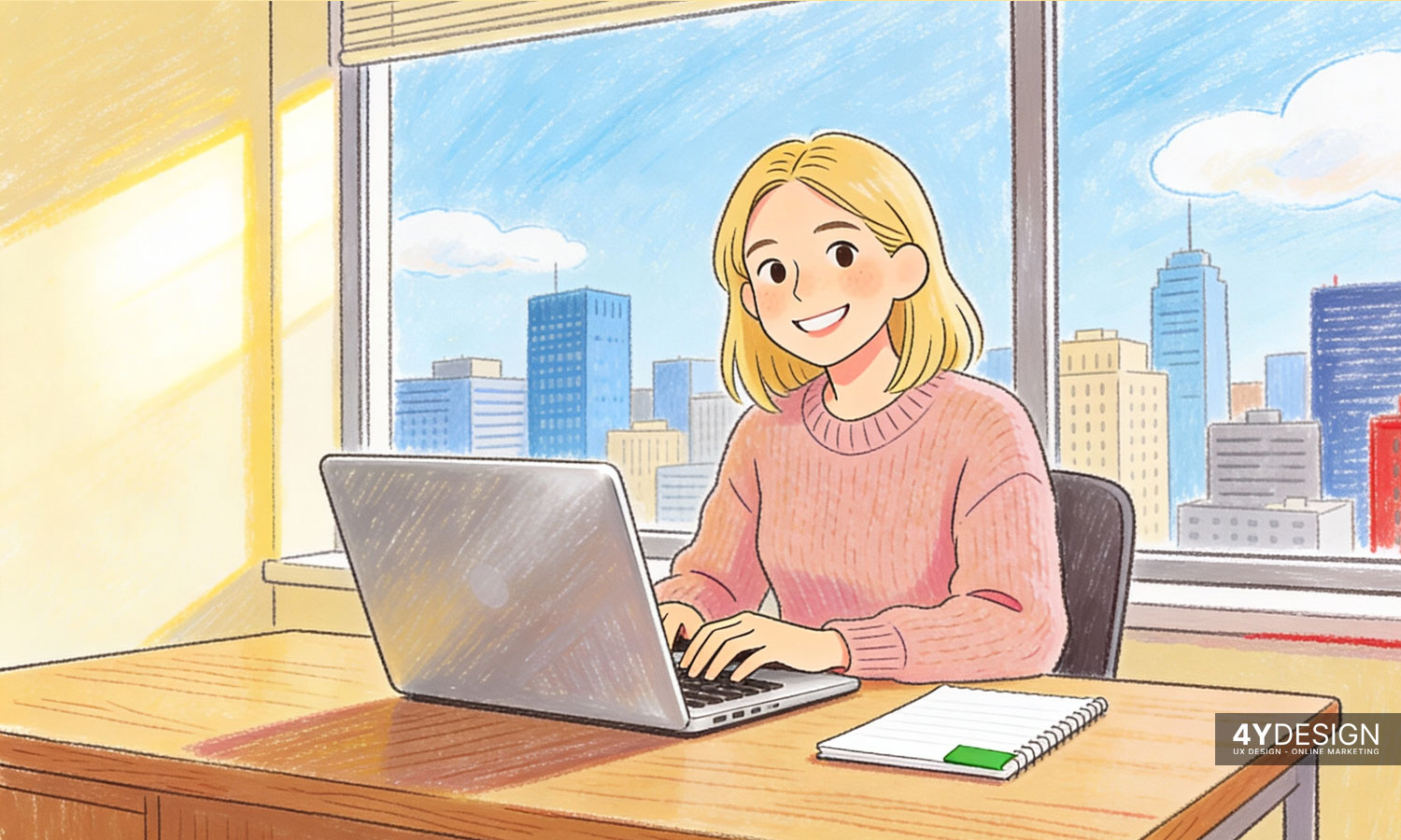 Graphic design for User Experience Design Services with a focus on interface design and usability